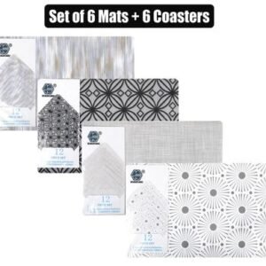 Place mat pp w/coasters 6pc 43x28cm asst