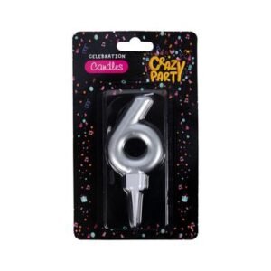Candle birthday large foil number-6