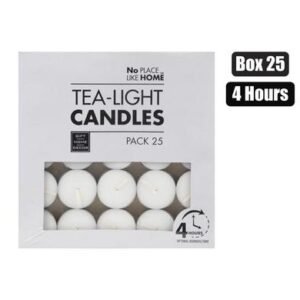 Candle tea-light white 3.5cm box-25
