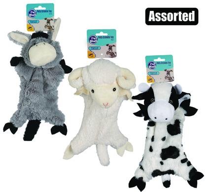 Pet puppy toy farm animal crinkle asst