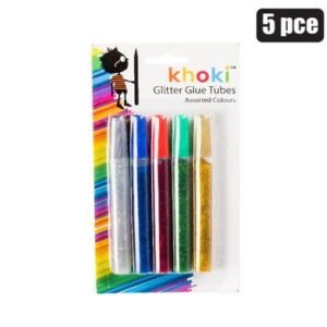 Glitter glue 5pce 11cm asstd-cols