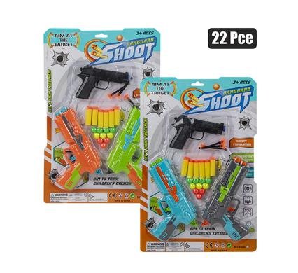Gun foam dart, 2 handguns & pistol 22pc