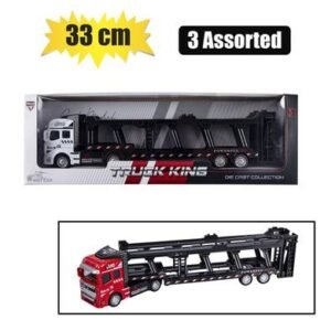 Die cast truck & trailer 33cm asstd