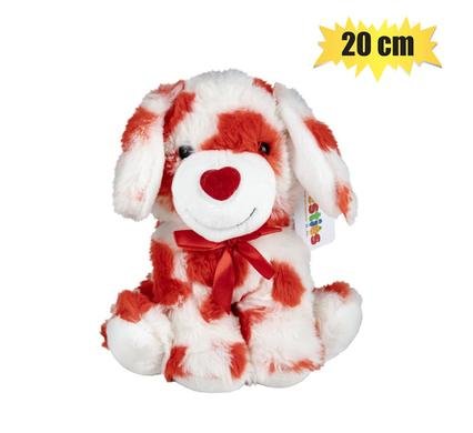 Plush love dog w/heart pattern 20cm