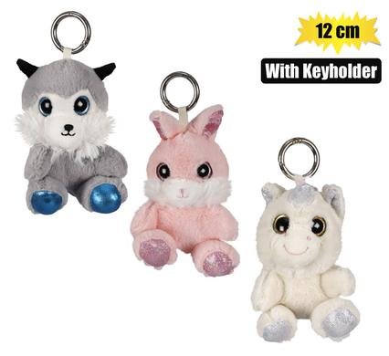 Plush animals big eyes asstd 12cm