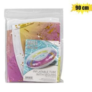 Inflatable rnd tube rainbow sequins 90cm