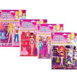 Sticker dress up girl puffy