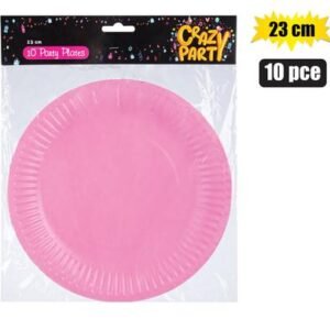 Party plates pink 23cm 10pc