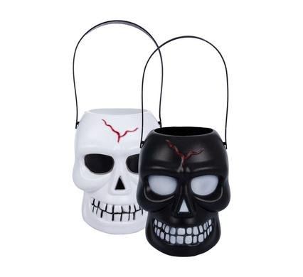 Halloween skull bucket asstd