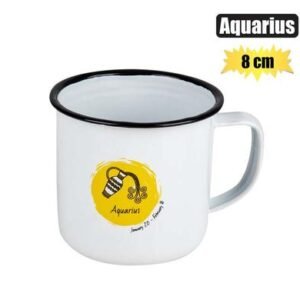 Mug enamel horoscope aquarius 8cm