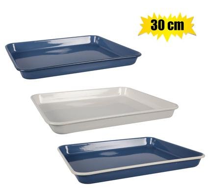 Tray 27x30cm enamel rectangular
