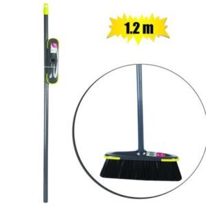 Broom grey/lime 1.2m handle w/bumper