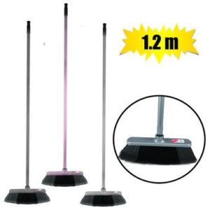 Broom metalic 1.2m handle flag bristle