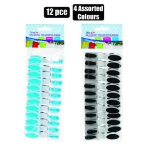 Washing pegs pl 80mm asstd rubber 12pc