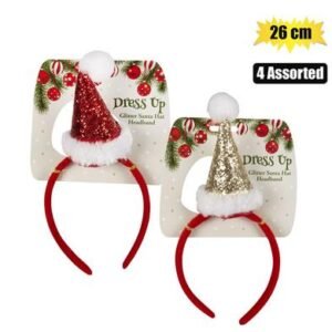 Xmas dress up headband glitter 26cm