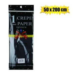 Paper crepe sheet black 50x200cm