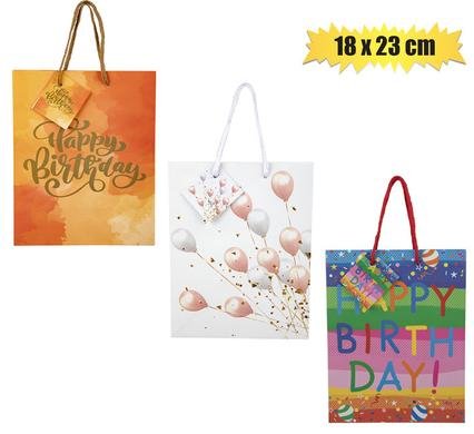 Gift-bag paper med 18x23cm birthday