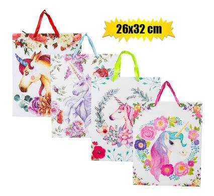 Gift-bag ppr lrg unicorn 26x32cm