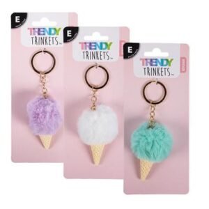 Keychain faux fur ice cream