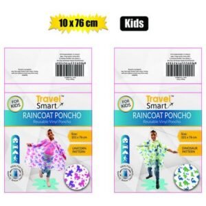 Raincoat poncho kids 101x76cm peva 2-ast