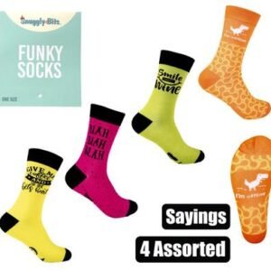 Socks unisex sayings asstd