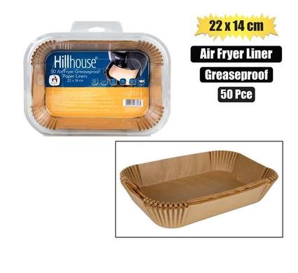 Air fryer liners 22x14x4cm rect 50pc