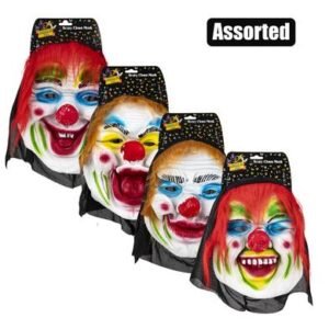 Dress up scary clown mask asstd