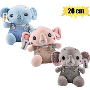 Plush wild elephant w/suspenders 26cm
