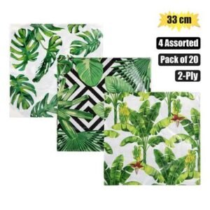 Serviettes 2ply 33cm 20pc leaves