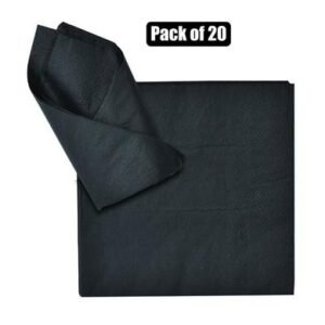 Serviettes 2ply 33cm 20pc plain black