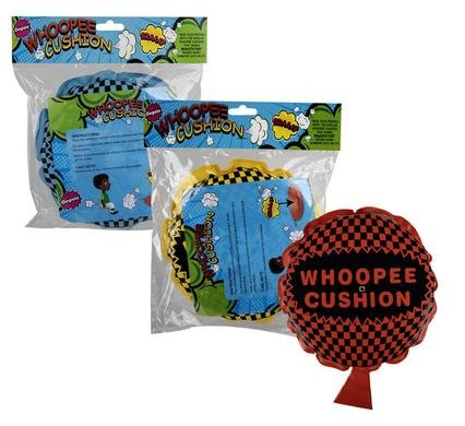 Novelty whoopee cushion s/inflates 16cm