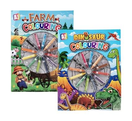 Book colouring boy w/wax crayons asstd