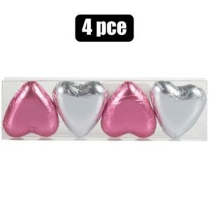 Sweet choc rp 4pc foil heart actate (t)