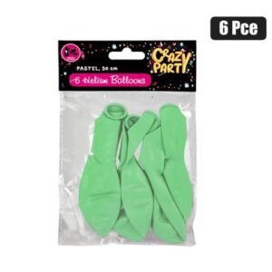 Balloon helium 6pc pastel green f-01