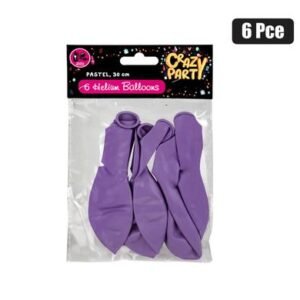 Balloon helium 6pc pastel purple f-01