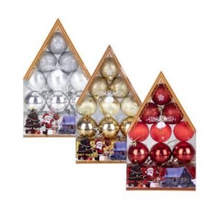 Xmas tree decor balls 12pc asstd