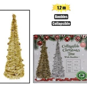 Xmas tree 1.2m collapsible baubles astd