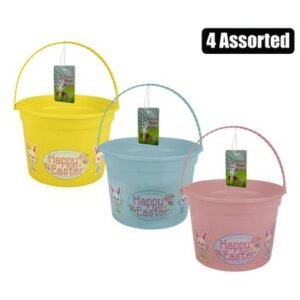 Easter hunt basket plastic w/handle ass