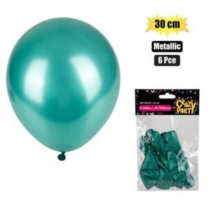 Balloons helium 6pc metallic green f-01