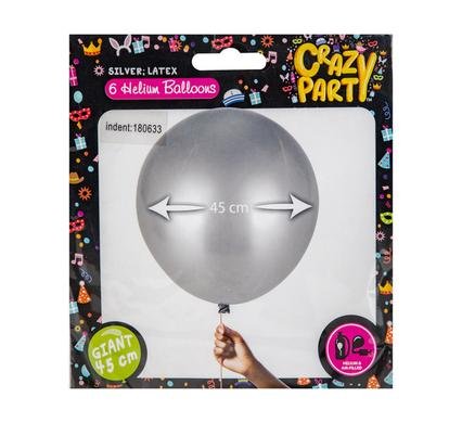 Balloons giant 6pc silver f-02