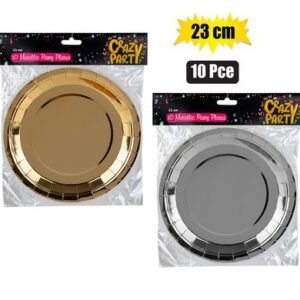 Party plates metallic 23cm 10pc