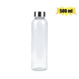 Drinking-bottle gls clear screw-cap 500m