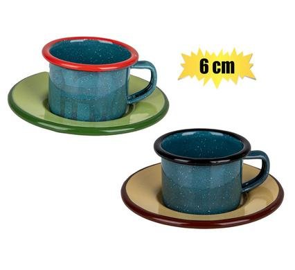 Cup & saucer enamel 6cm