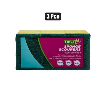 Scourer foam green pad 3pc yellow