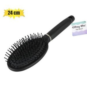 Hair brush black paddle oval 24cm