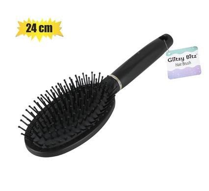 Hair brush black paddle oval 24cm