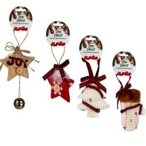 Xmas tree decor hand crafted orn asstd