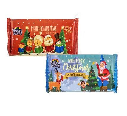 Xmas confec choc rp milk slab 90g (t)