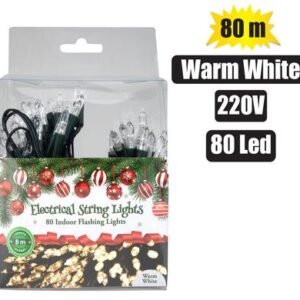 Xmas lights 220v in 80 led 8m warm white