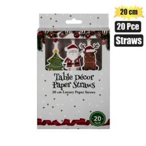 Xmas table decor paper straws 20pc 20cm